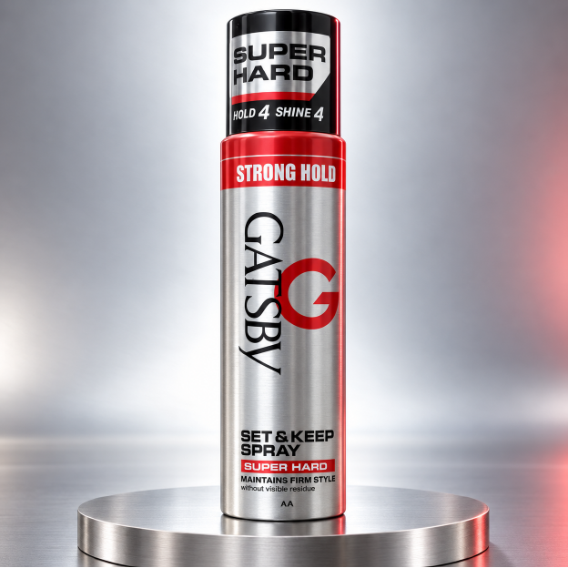 Gatsby Set & Keep Super Hard Hair Spray product can