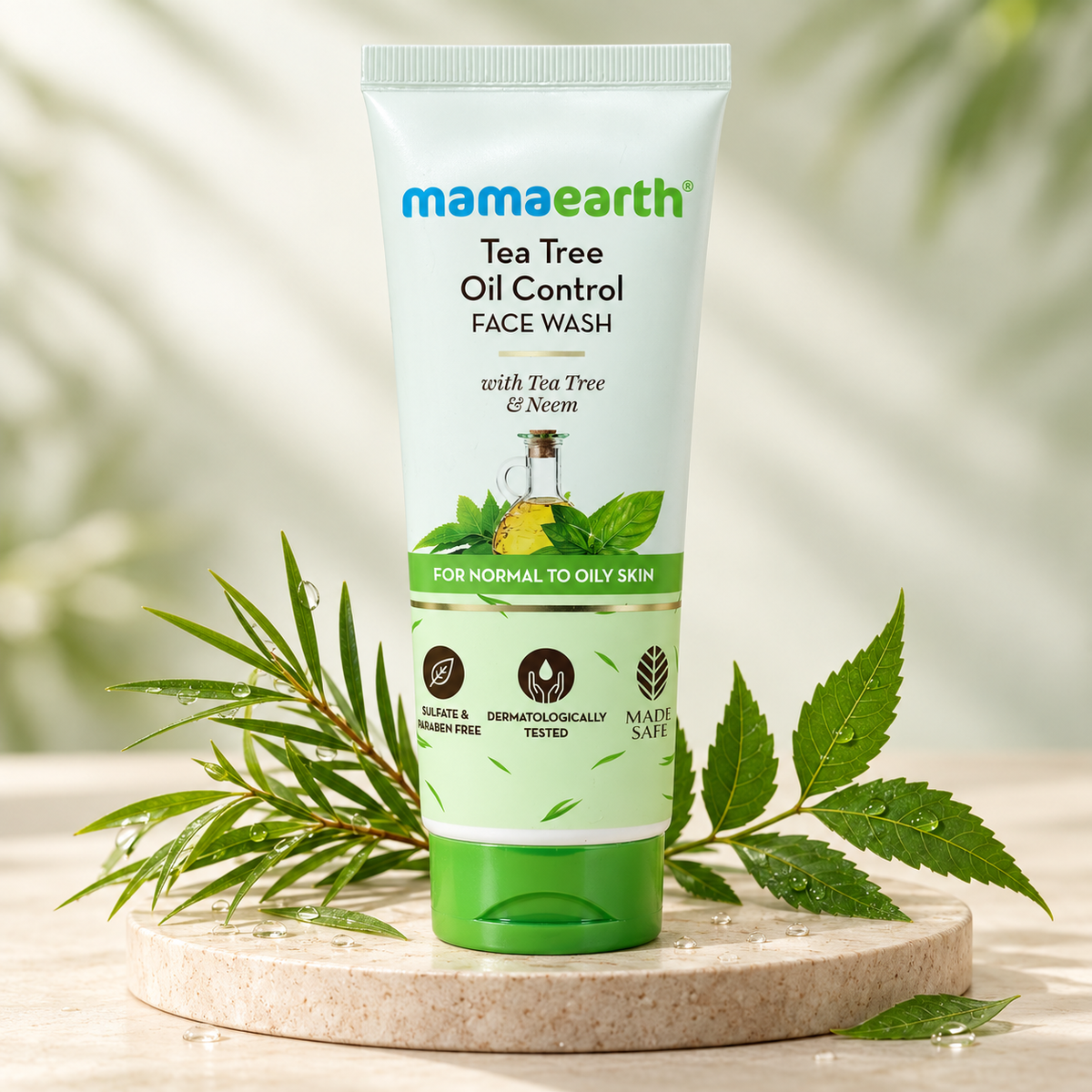 Mamaearth Tea Tree Oil Control Face Wash with Tea Tree & Neem front pack