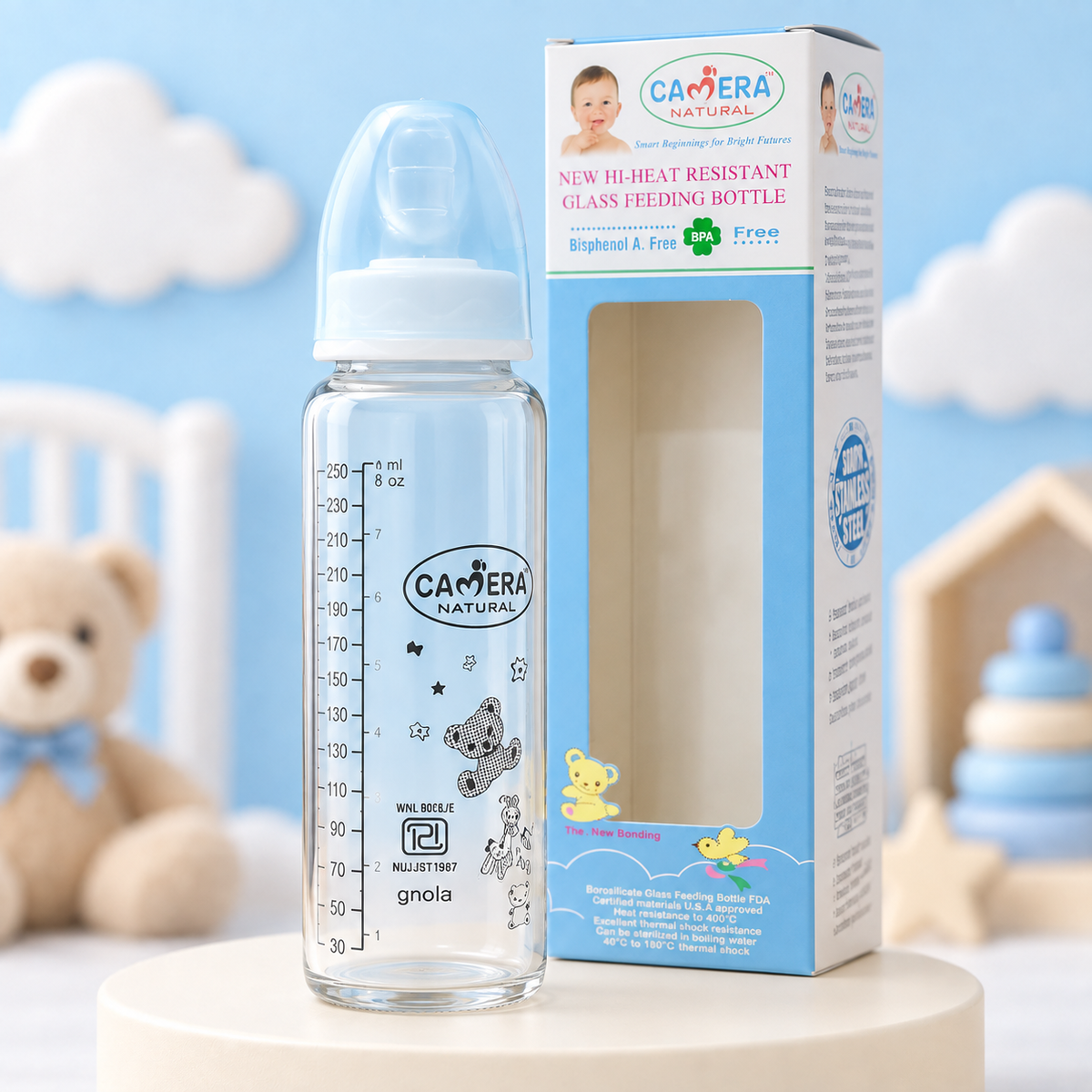 Camera Natural glass feeding bottle additional supplied view 2