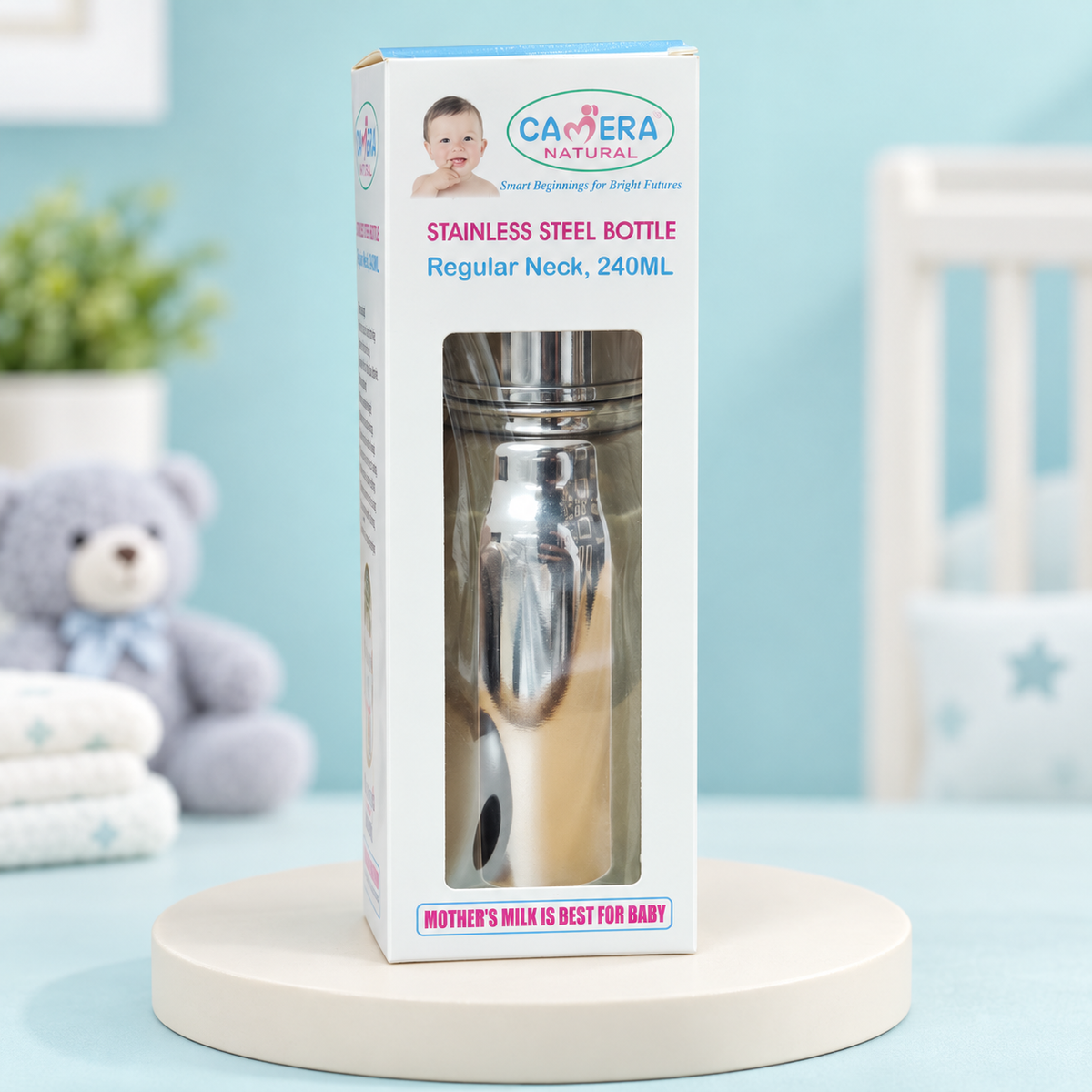 Camera Natural Stainless Steel Feeding Bottle - Regular Neck additional view