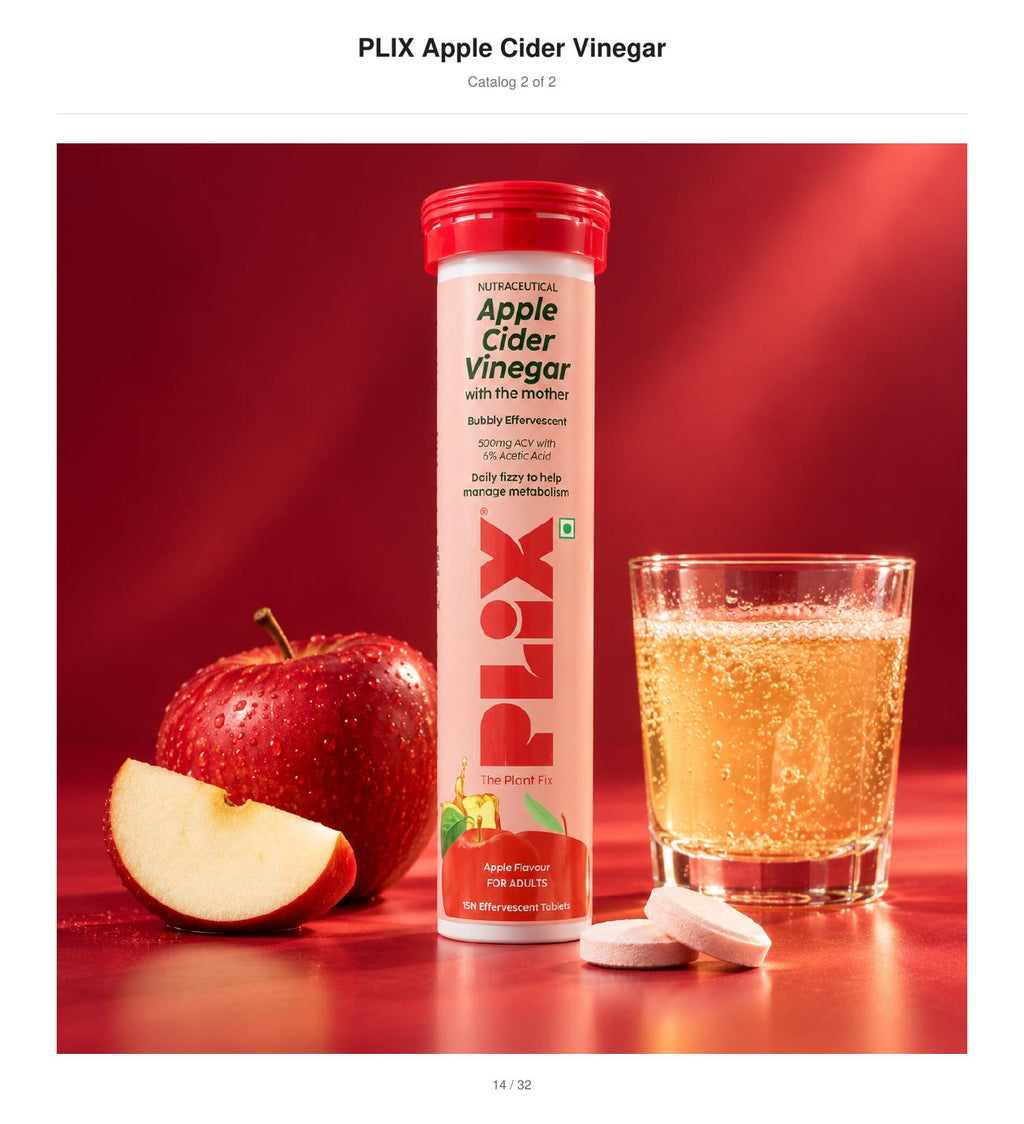 PLIX Apple Cider Vinegar Effervescent Tablets, Apple Flavour catalog image 2
