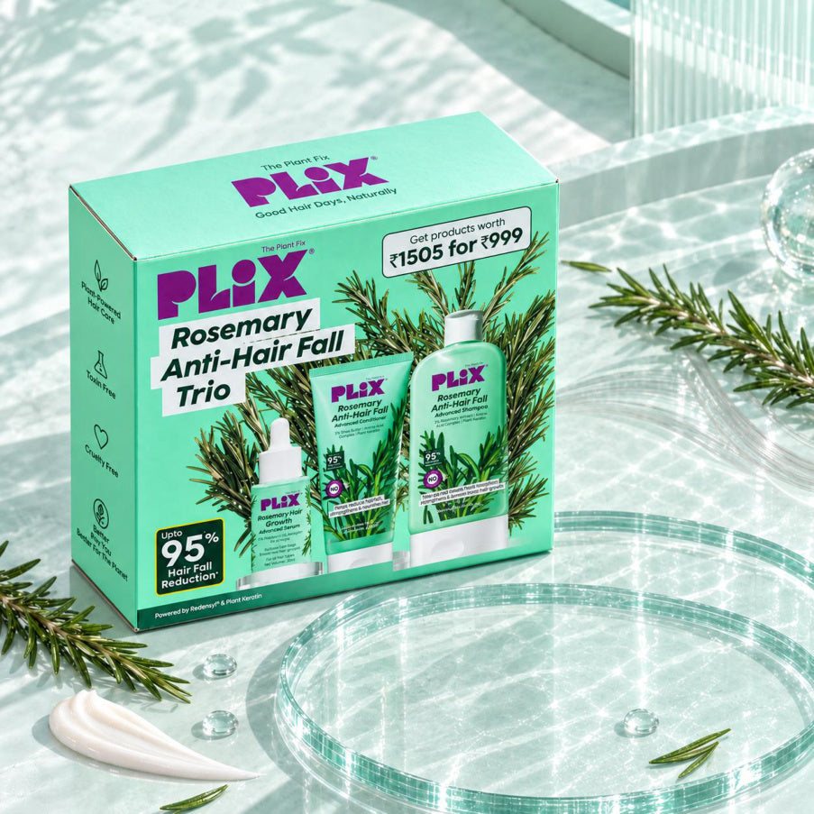 PLIX Rosemary Anti-Hair Fall Trio combo packaging