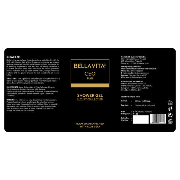 BellaVita CEO Man Shower Gel 500 ml product image 3