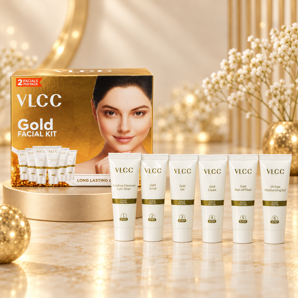 VLCC Gold Facial Kit and kit components